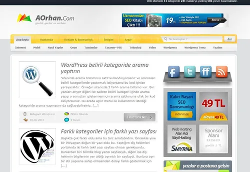 AOrhan.com teması  aPress olarak satışta
