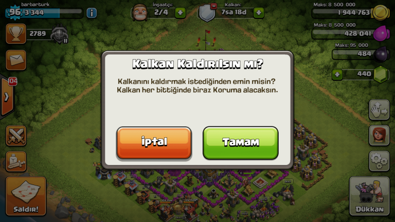 Clash of Clans’ta Kalkan Savaş Yapmadan Nasıl Kaldırılır?