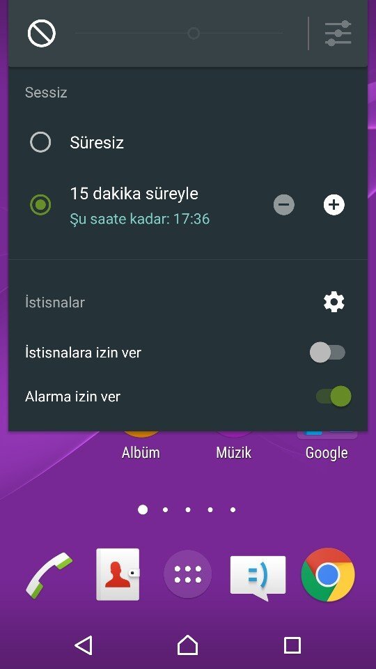 Xperia Z2’de Zaman Ayarlayarak Telefonu Sessize Almak