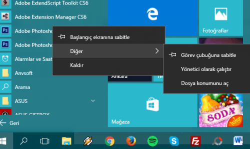 Windows 10’da Uygulama Sabitleme Nasıl Yapılır?