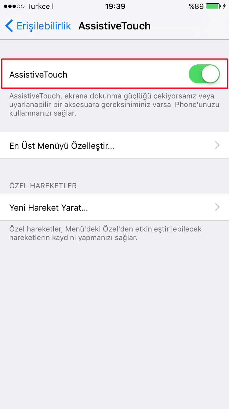 iPhone 6’da Sanal Tuş Nasıl Aktif Edilir?