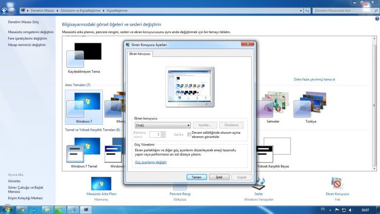 Windows 7’de Ekran Koruyucu Nasıl Aktif Edilir?