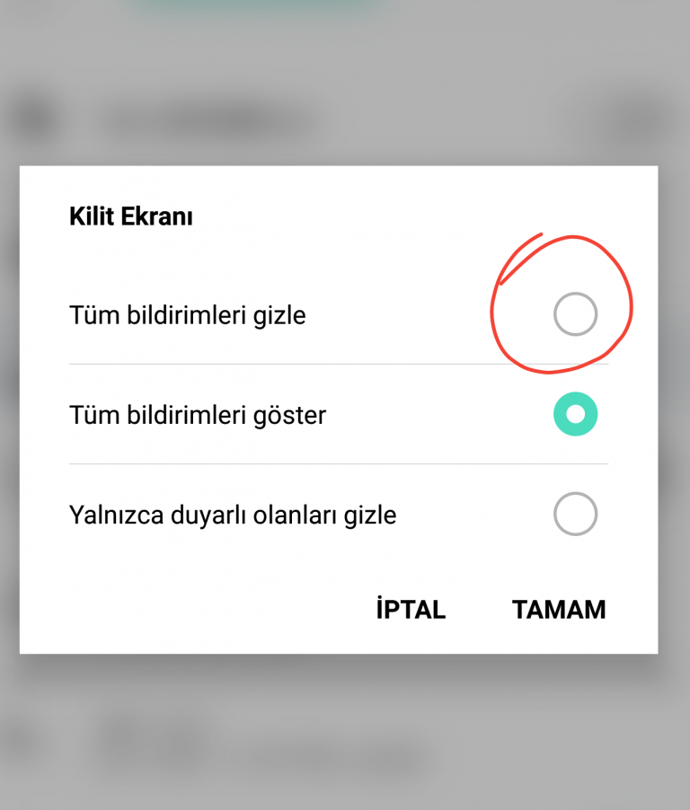 Android Kilit Ekranı Bildirim Ayarları