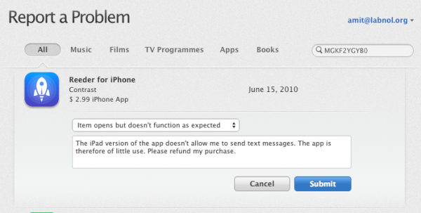 AppStore'dan Para İadesi Almak