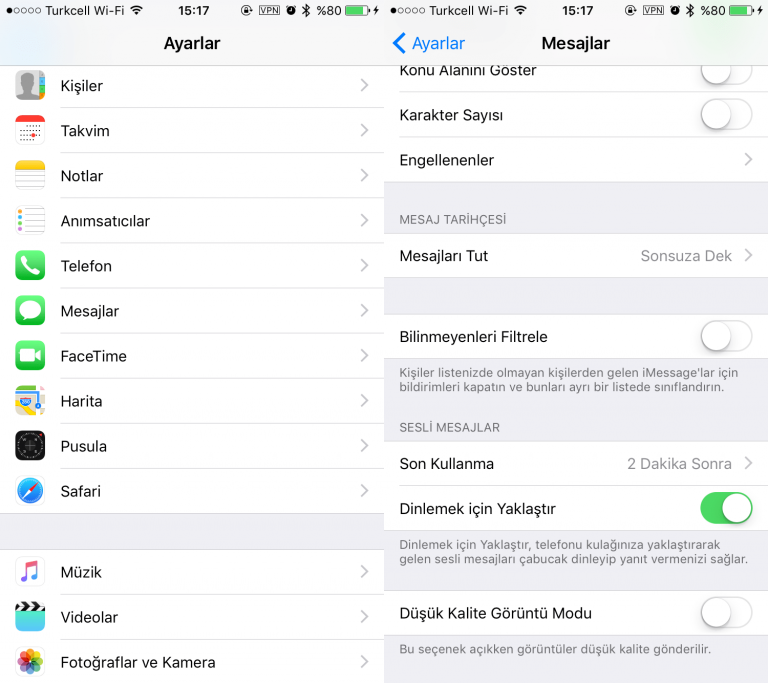 iMessage Bilinmeyen Numara Mesajlarını Engelleme