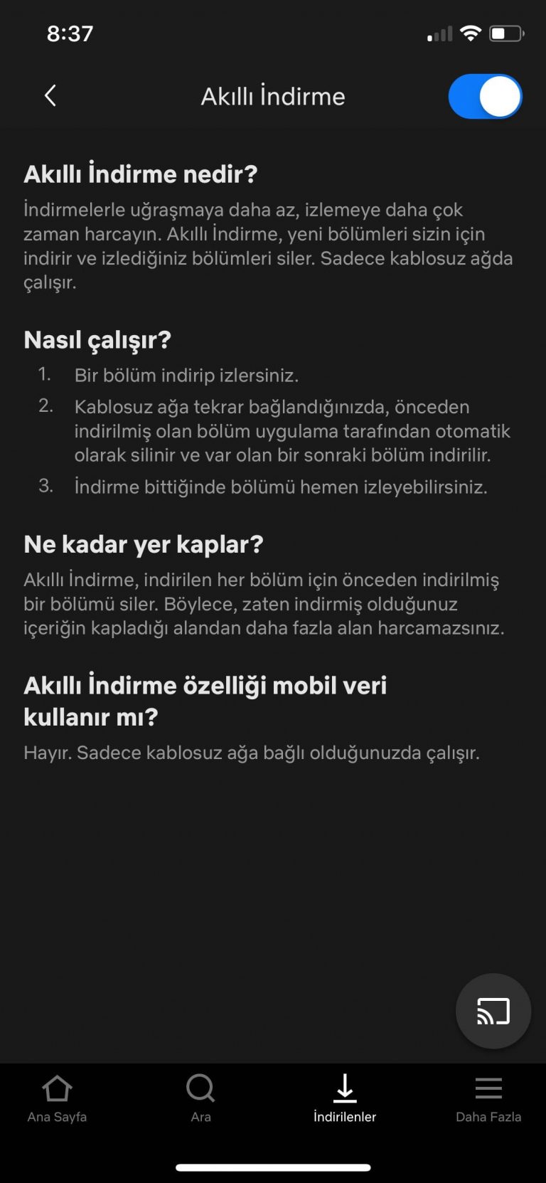 Netflix Akıllı İndirme Nedir?