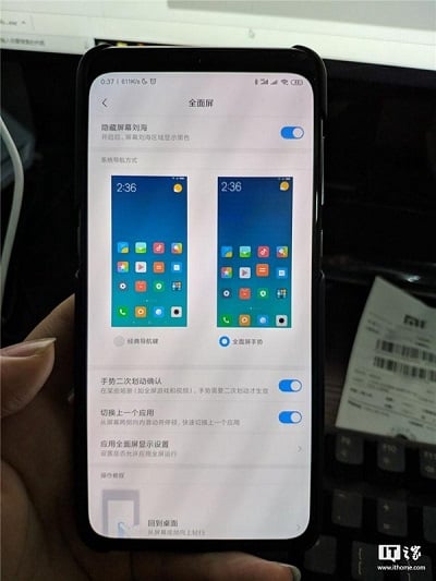 Xiaomi Mi9 Çentik Gizleme