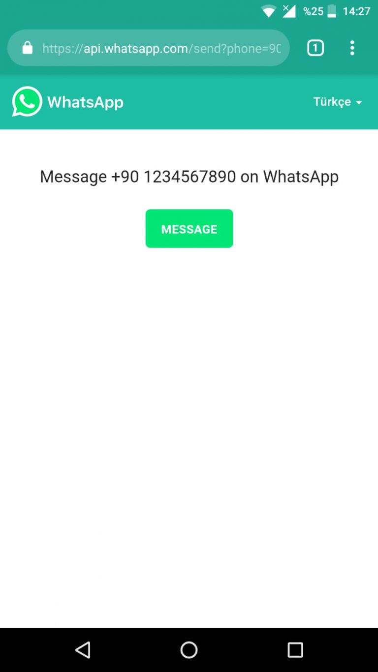 Numara Kaydetmeden WhatsApp Mesajı Atma