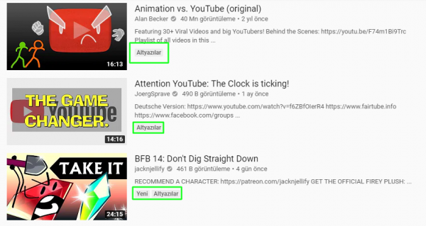 youtube filtre