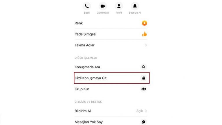 facebook gizli konuşma