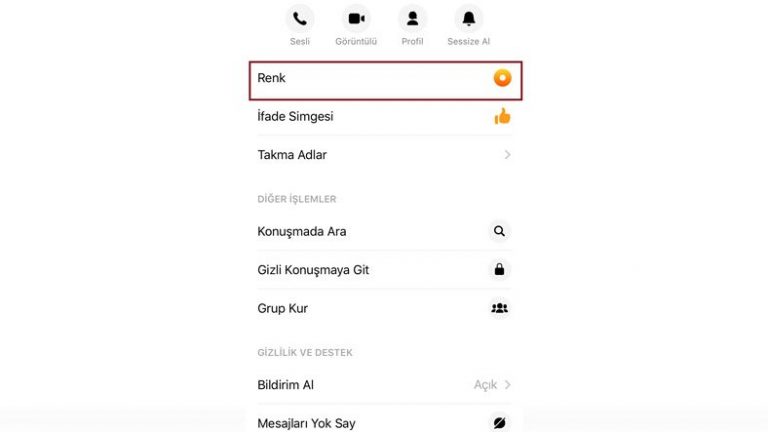 facebook messenger konuşma renklendirme