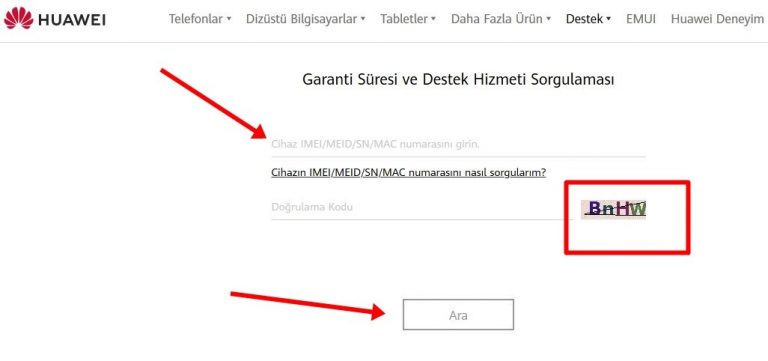 Huawei Garanti Sorgulama ve Telefonu Garantiye Gönderme