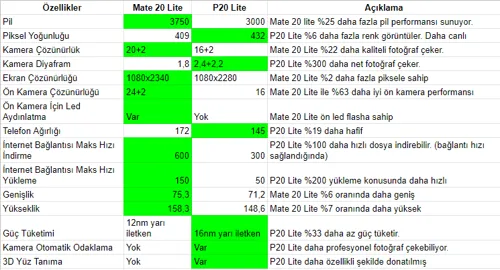 Huawei Mate 20 Lite vs Huawei P20 Lite Karşılaştırması