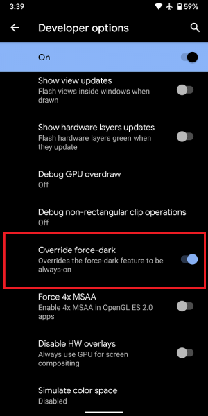 Android 10'da Bütün Uygulamaları Karanlık Modda Çalıştırmak