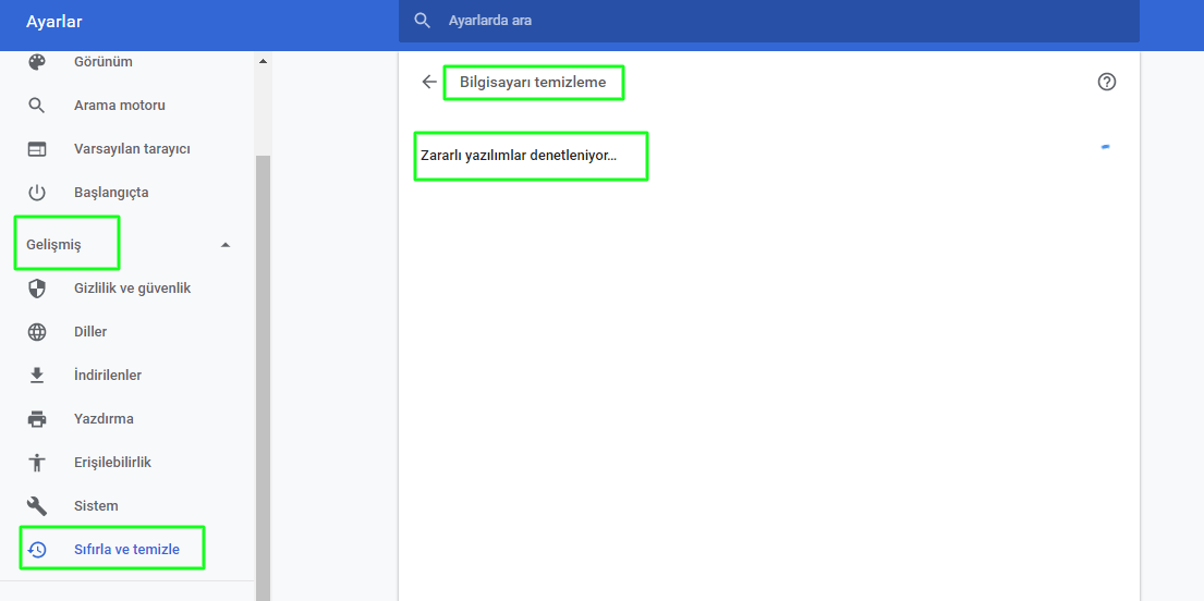 Chrome'dan Kötü Amaçlı Yazılımları Temizleme