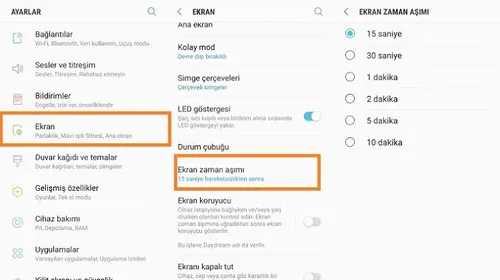 Huawei Marka Telefonlarda Ekran Zaman Aşımı Ayarları