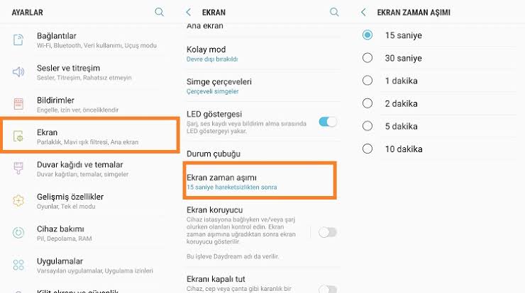 Huawei Marka Telefonlarda Ekran Zaman Aşımı Ayarları