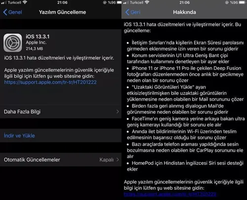 iOS 13.3.1 Güncellemesi Çıktı Yenilikler ve Güncellemeyi Alacak Cihazlar