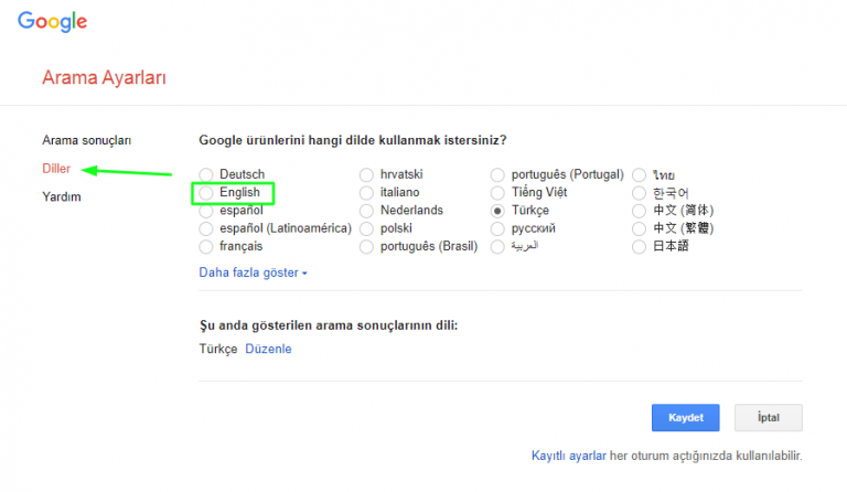 Google Arama Dili Nasıl Değiştirilir?