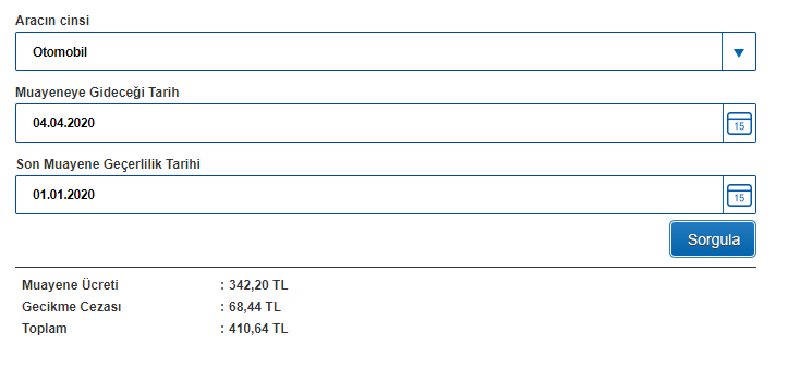 Araç Muayene Gecikme Bedeli Hesaplama